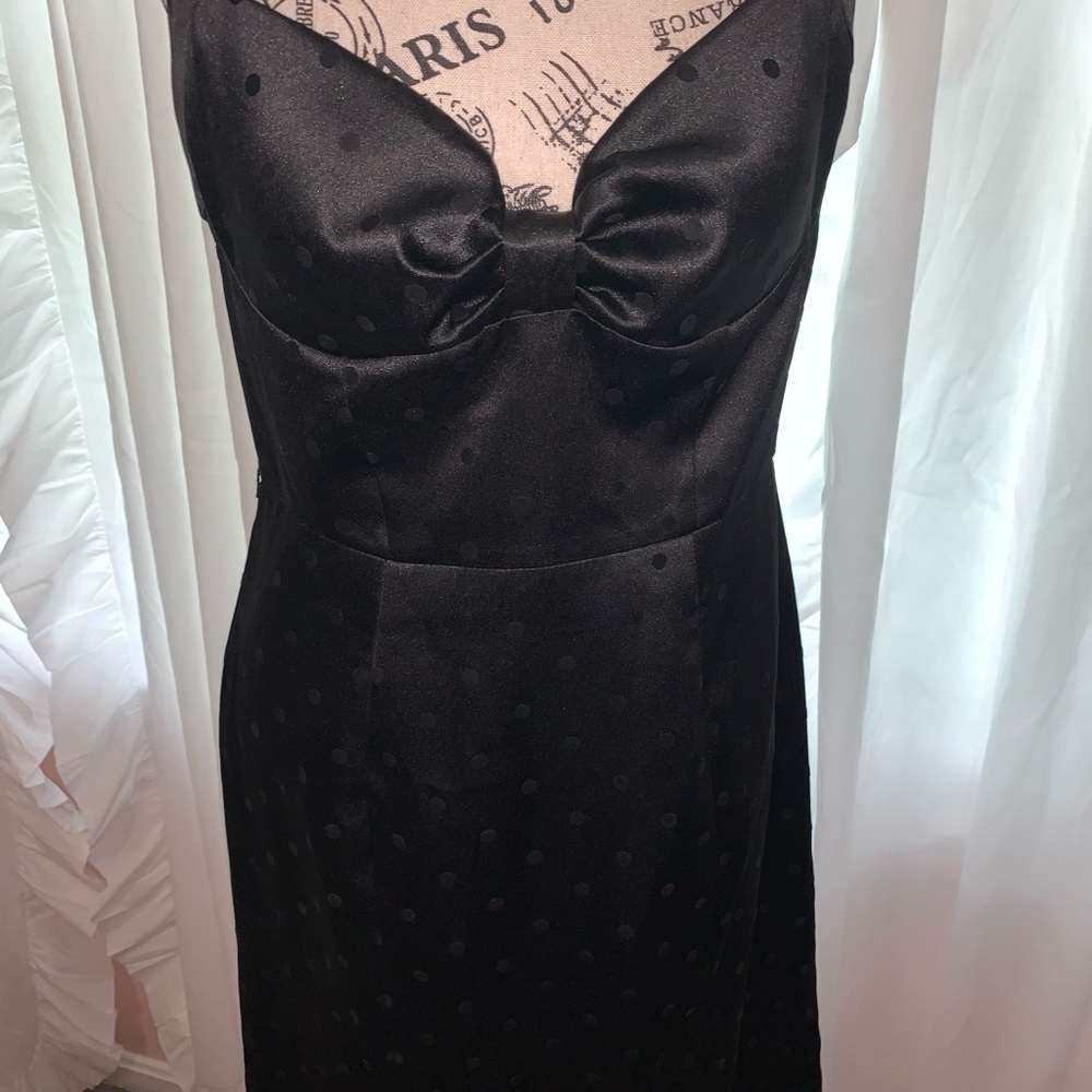 Polka dot halter cocktail dress